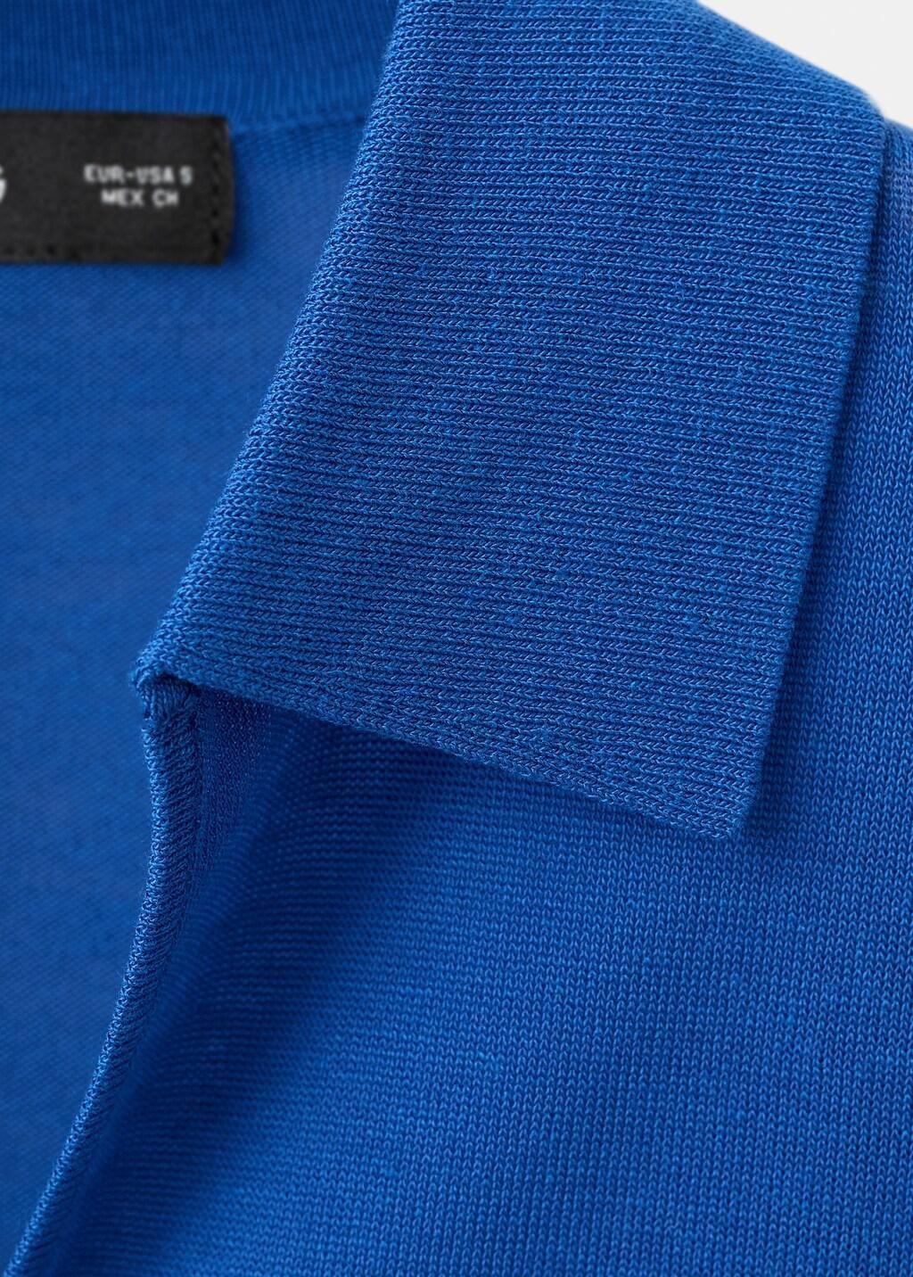 Blue Lt Pastel Fine-Knit Lyocell Polo Shirt, Light-Pastel Blue, large image number 1