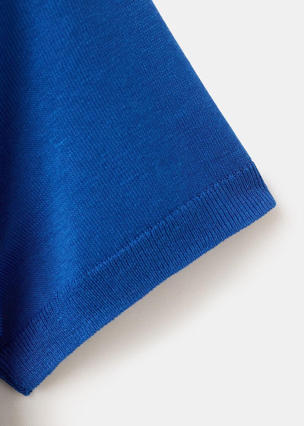 Blue Lt Pastel Fine-Knit Lyocell Polo Shirt, Light-Pastel Blue, large image number 5