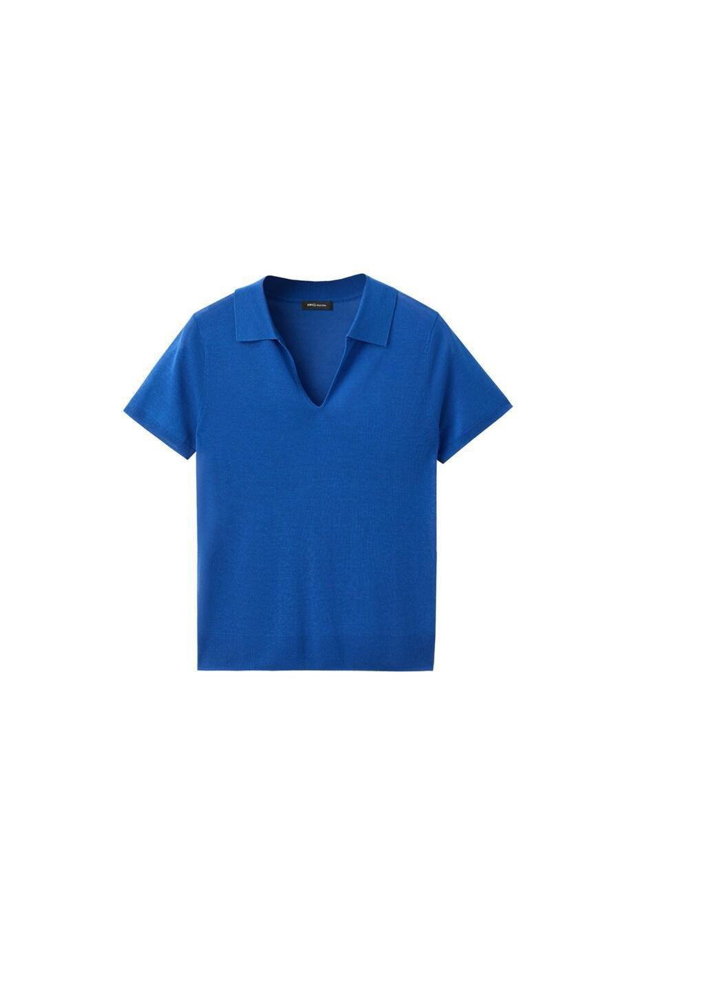 Blue Lt Pastel Fine-Knit Lyocell Polo Shirt, Light-Pastel Blue, large image number 7