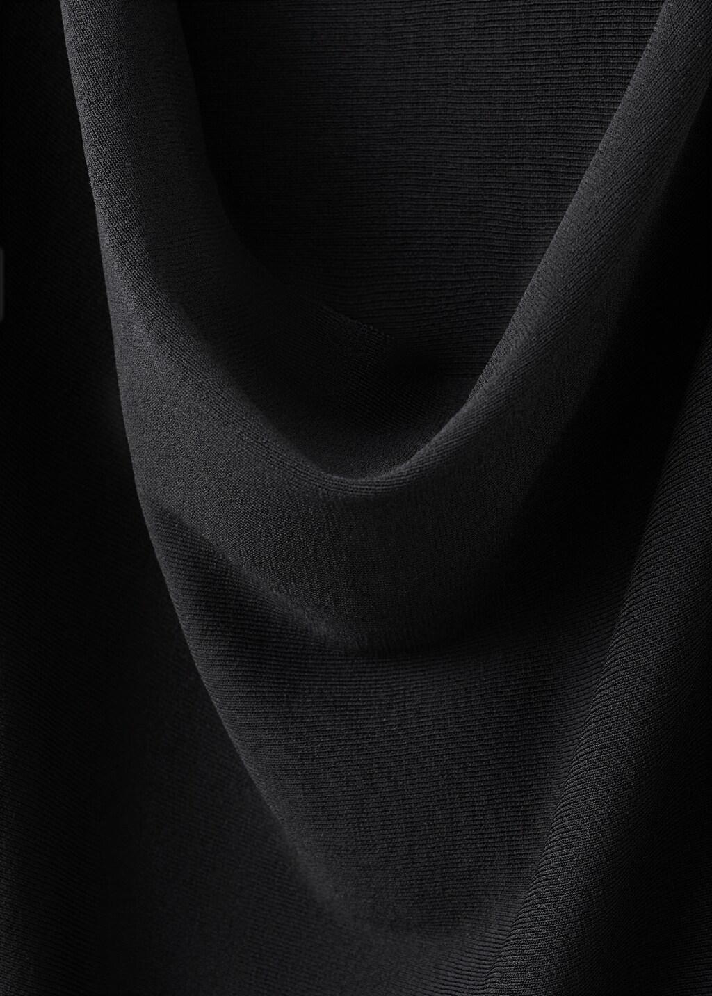 Black Fitted Jersey Dress With Open Back, Black, large image number 5