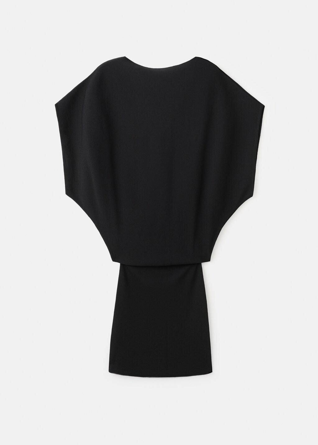Black Fitted Jersey Dress With Open Back, Black, large image number 7