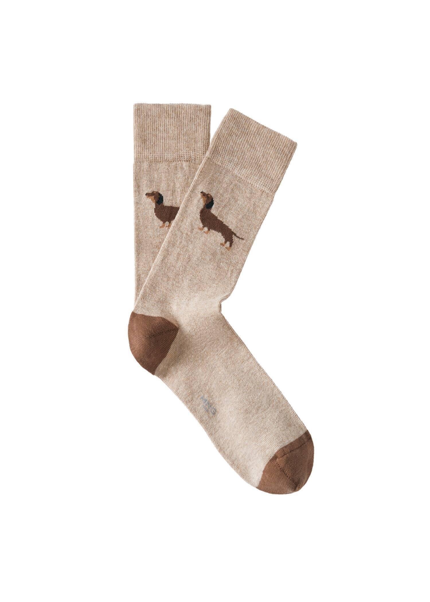 Light Beige Printed Socks, , large image number 0