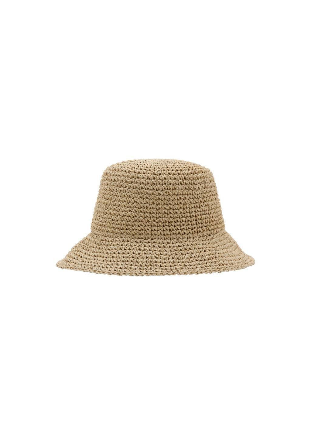 Beige Natural Fibre Bucket Hat, 0201_05, large image number 2