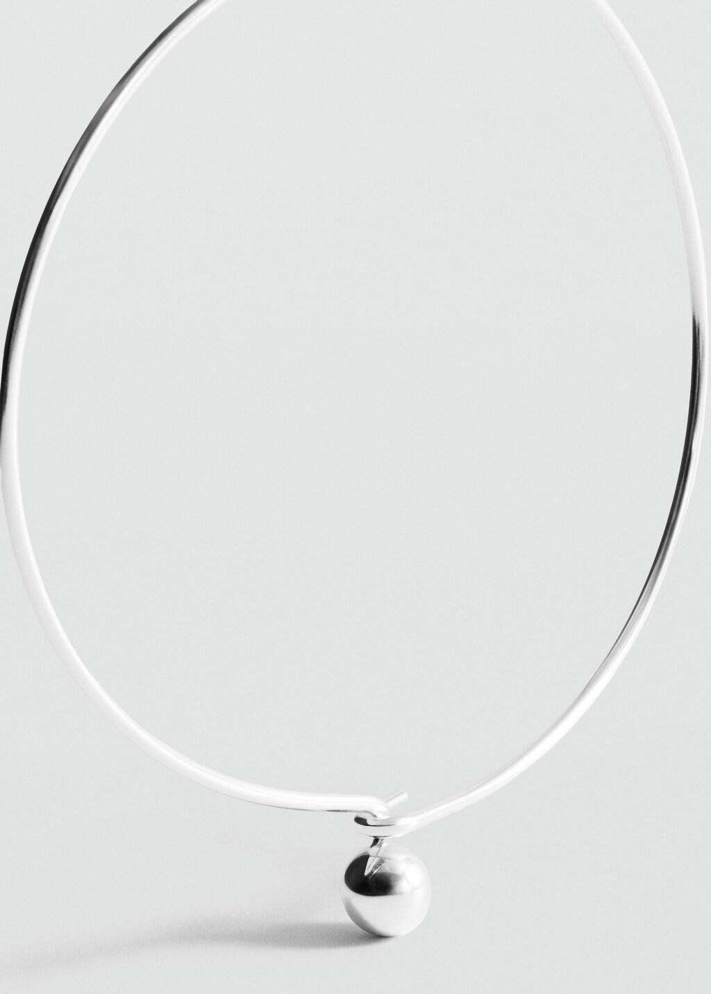 Silver Rigid Collar With Circular Beading, Silver, large image number 1