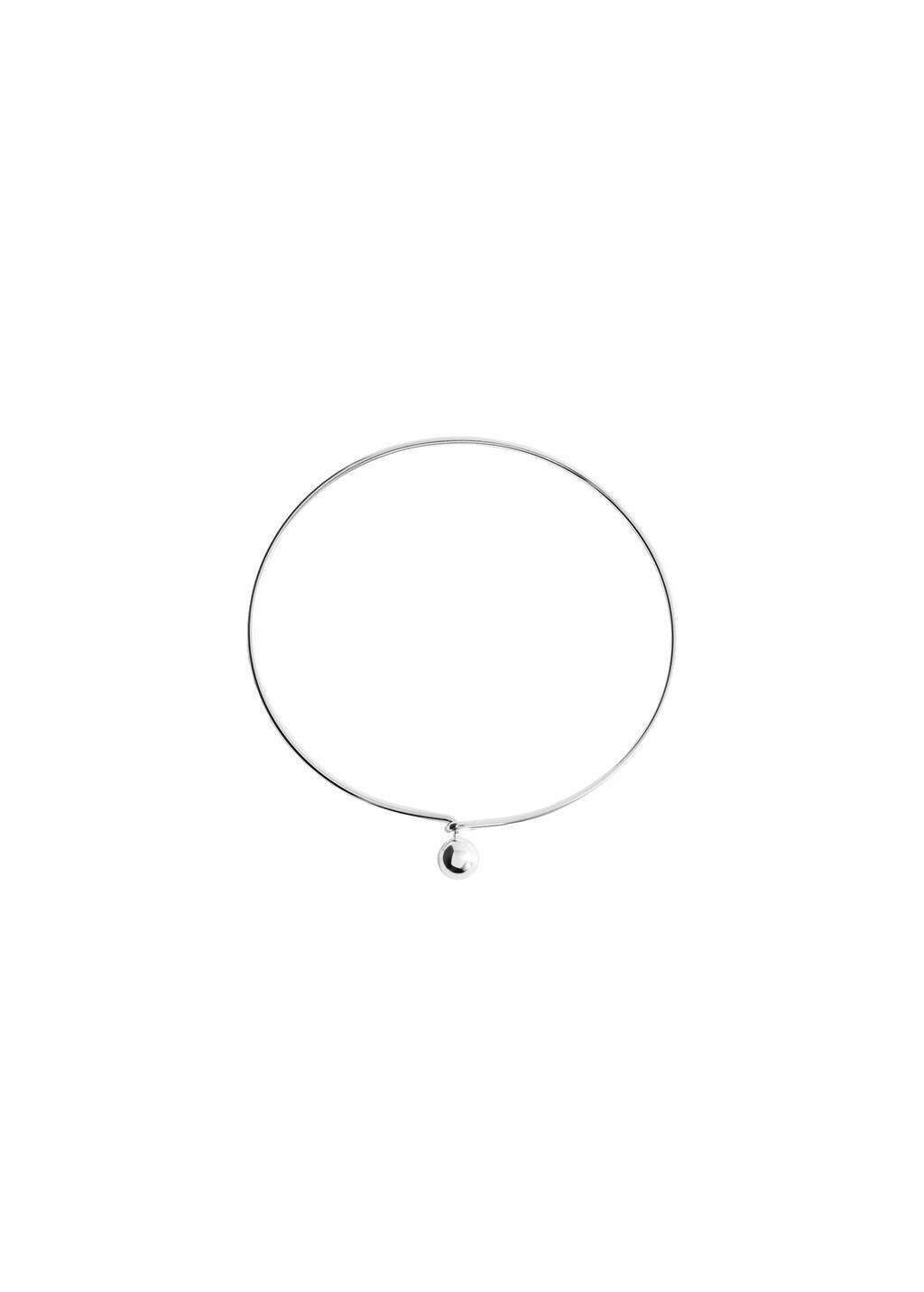 Silver Rigid Collar With Circular Beading, Silver, large image number 2