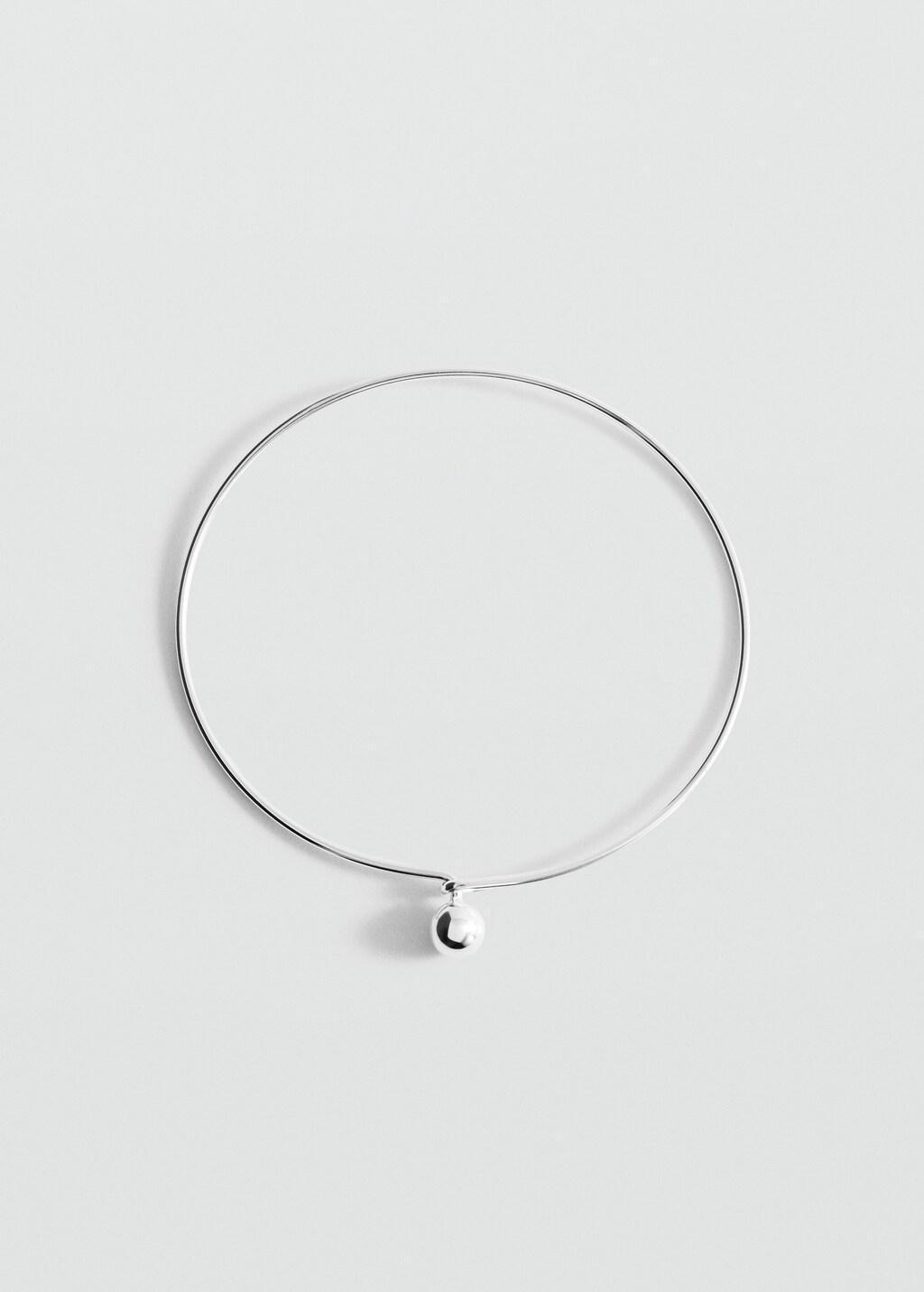 Silver Rigid Collar With Circular Beading, Silver, large image number 3