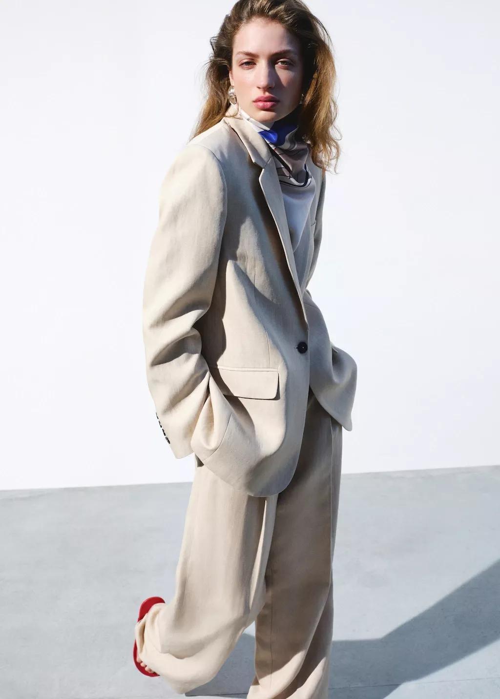 Brown Lt Pastel Straight-Fit Suit Blazer, 0201_07, large image number 0