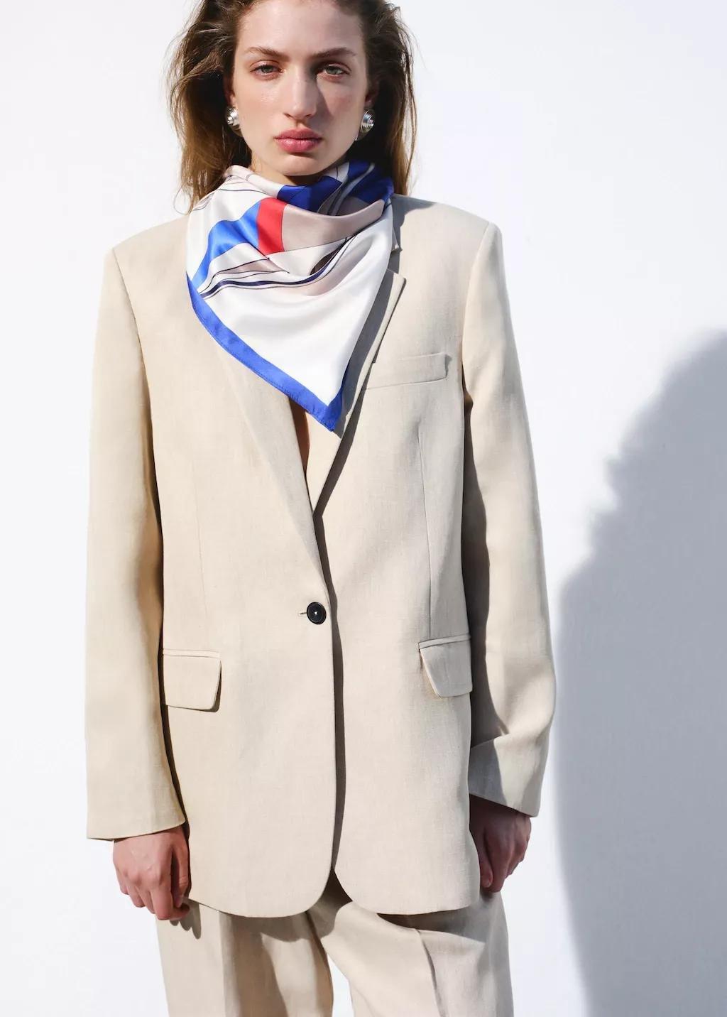 Brown Lt Pastel Straight-Fit Suit Blazer, 0201_07, large image number 3