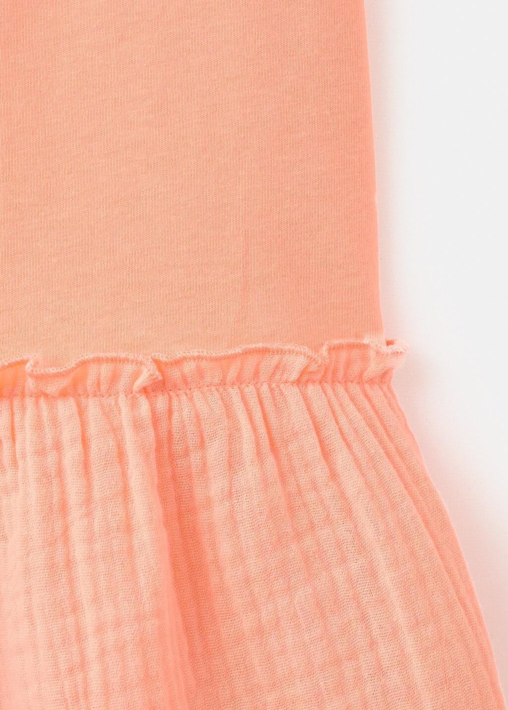 Orange Frill Cotton Dress, Kids Girl, Bright Orange, large image number 2