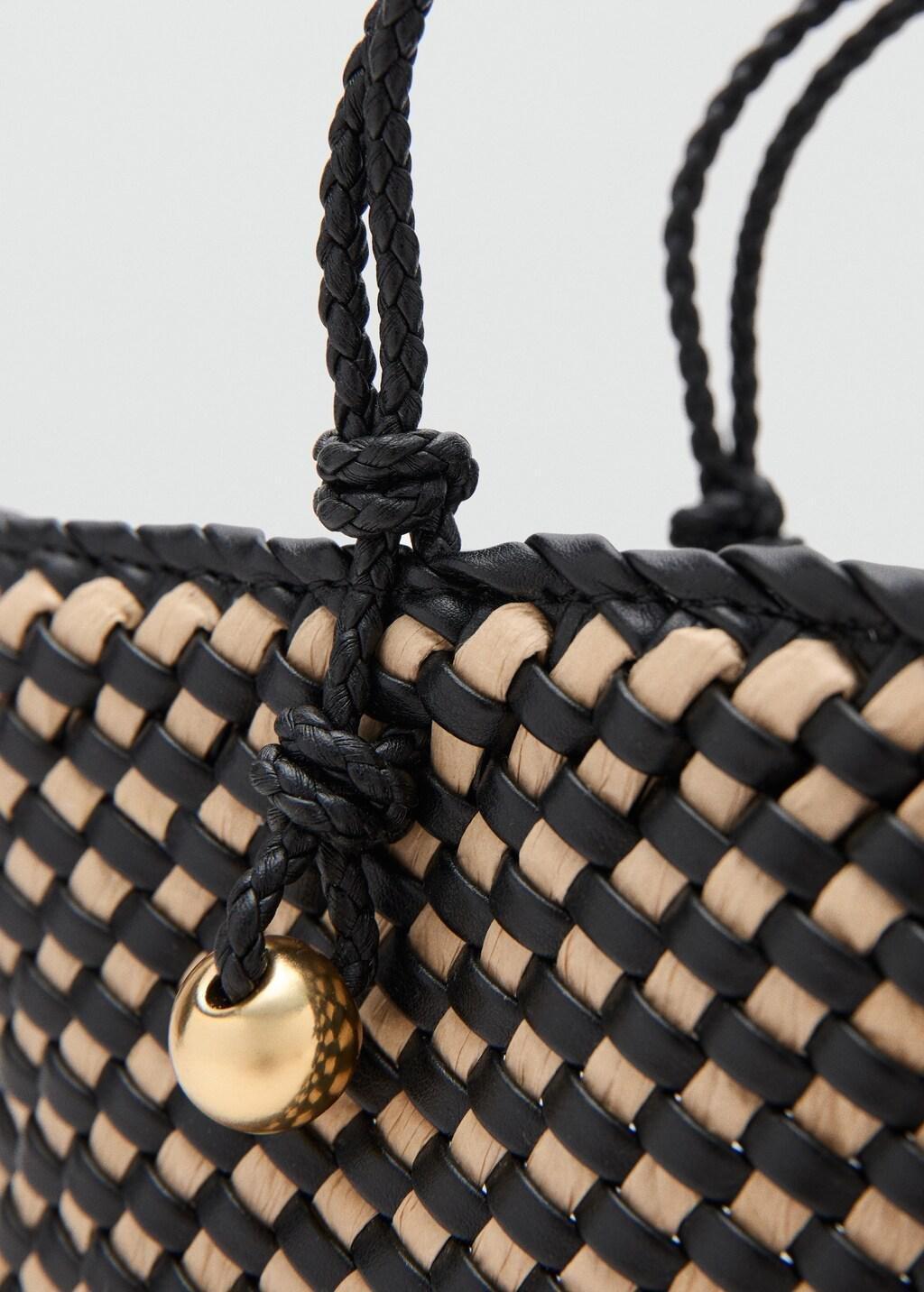 Black Natural Fibre Tote Bag, 0201_99, large image number 2