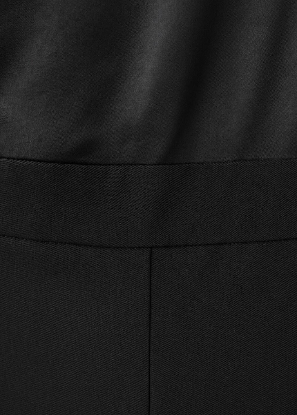 Black Jumpsuit With Combined Lace And Knit, Black, large image number 1