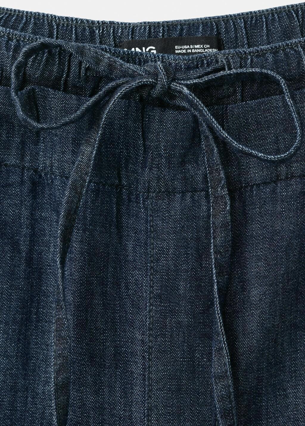 Blue Wide Leg Denim Trousers, 0201_TS, large image number 1