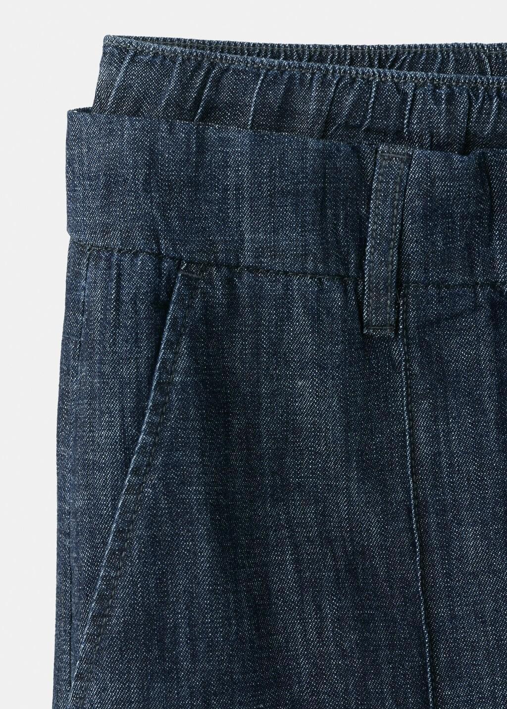 Blue Wide Leg Denim Trousers, 0201_TS, large image number 5