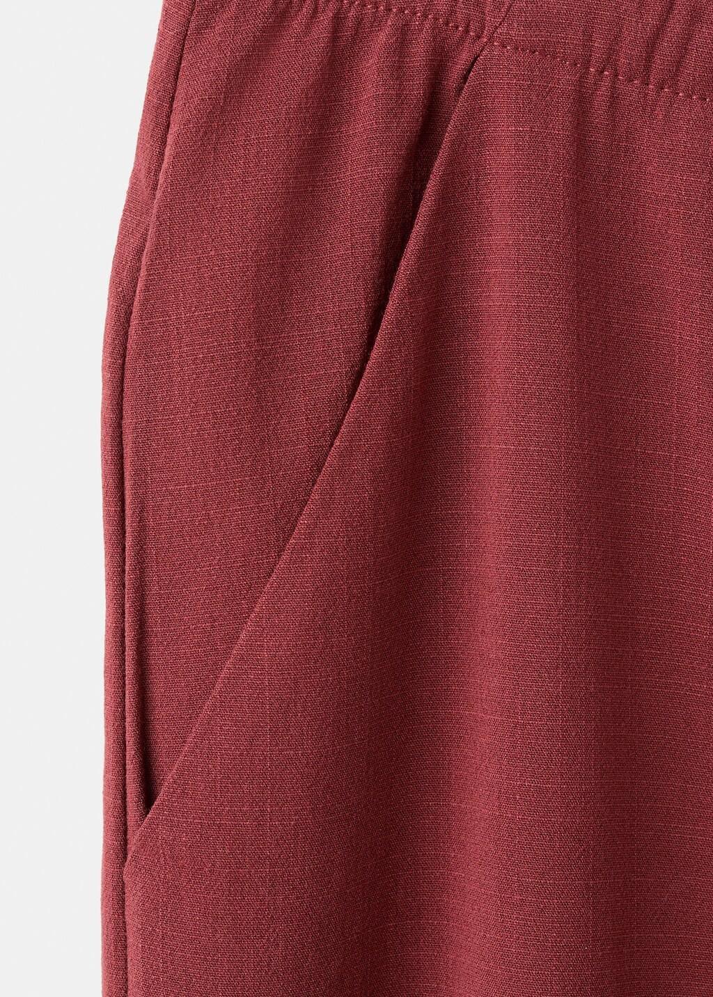 Red Bow Straight Trousers, 0201_70, large image number 4