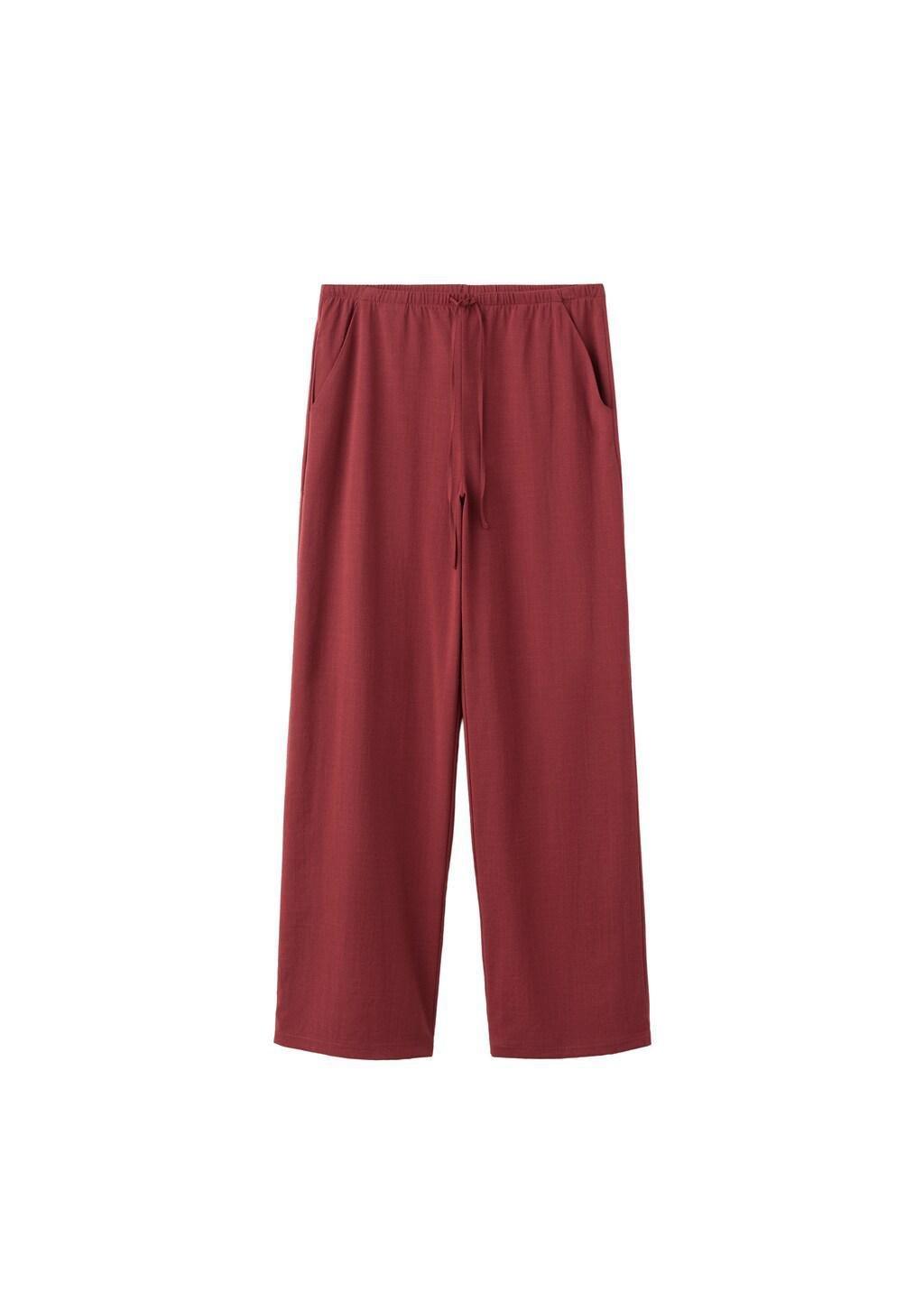 Red Bow Straight Trousers, 0201_70, large image number 6