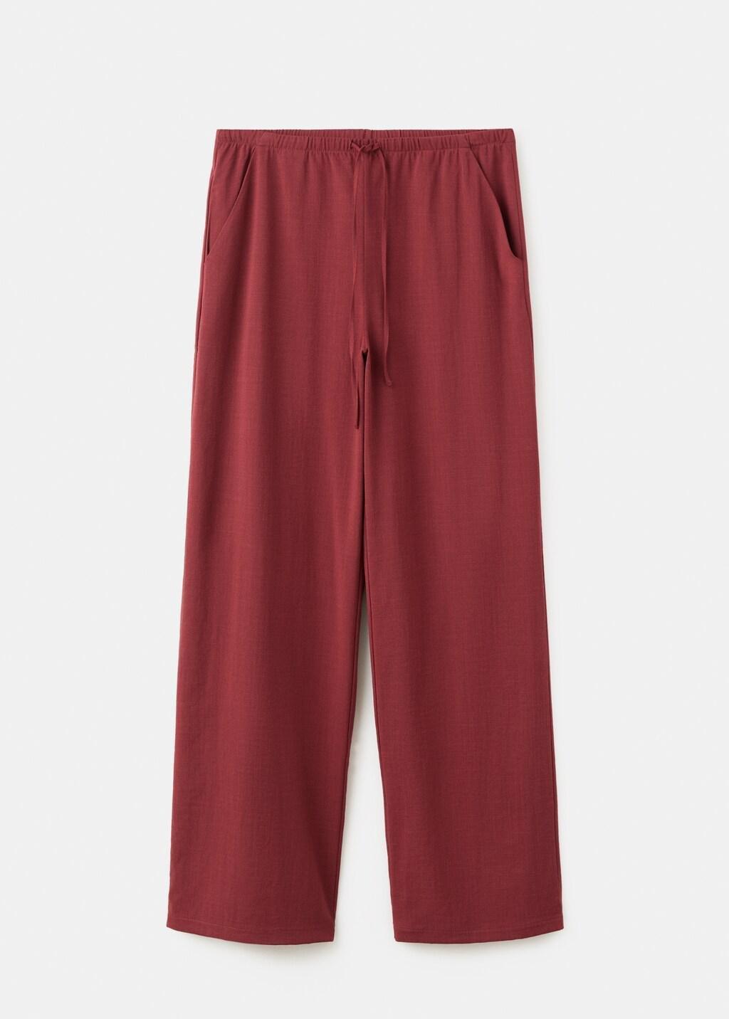 Red Bow Straight Trousers, 0201_70, large image number 7