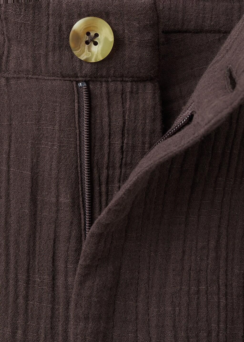 Brown Balloon Cotton Trousers, 0201_32, large image number 1