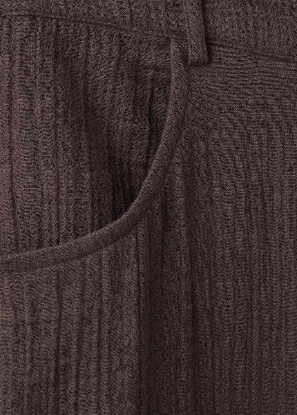 Brown Balloon Cotton Trousers, 0201_32, large image number 5