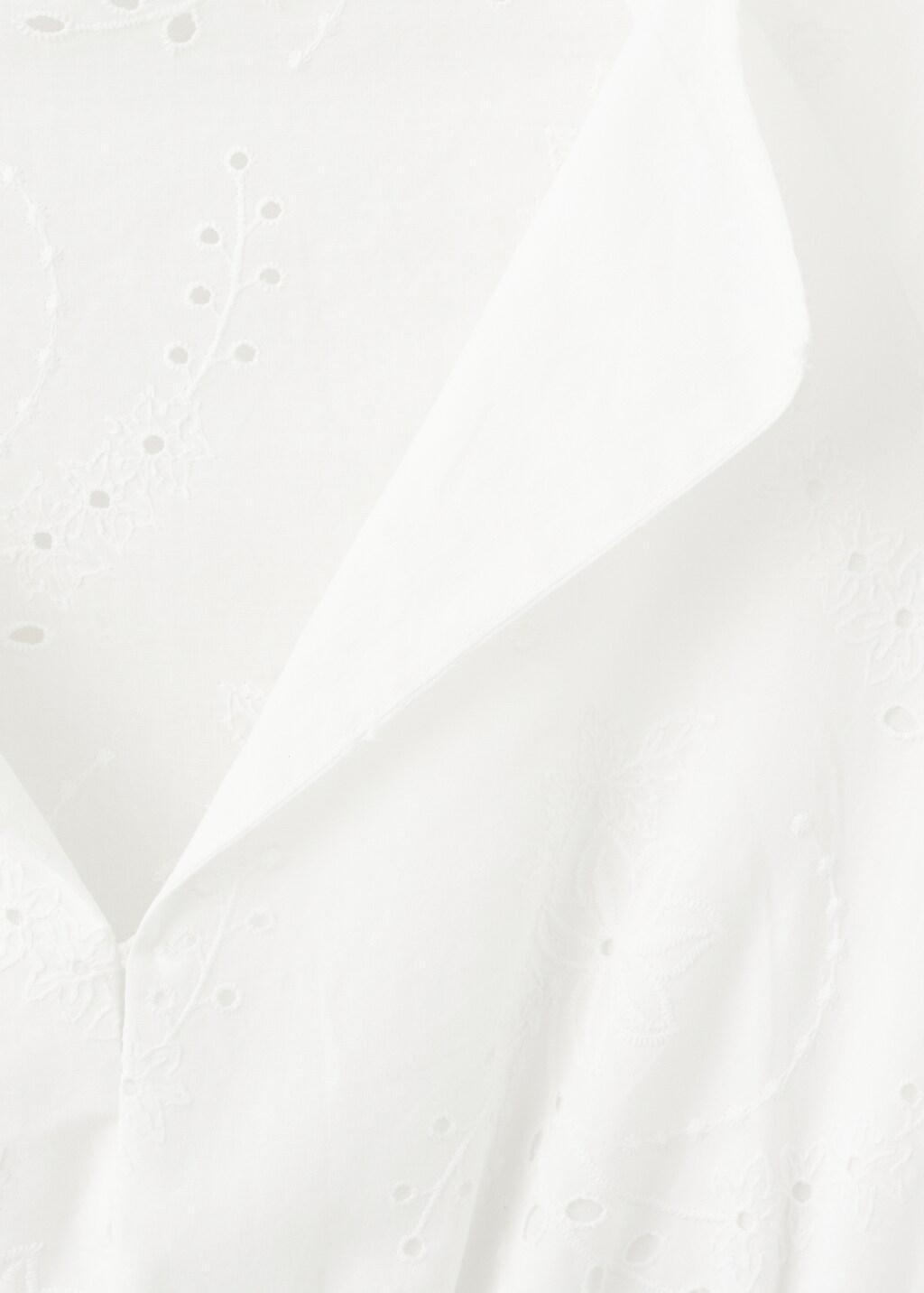White Embroidered Short Dress, White, large image number 1