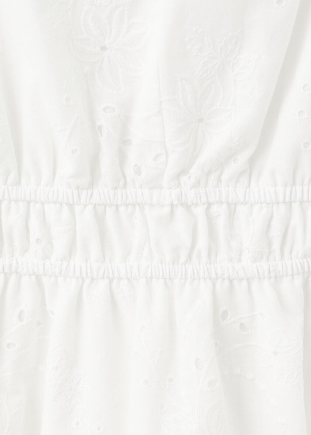 White Embroidered Short Dress, White, large image number 5