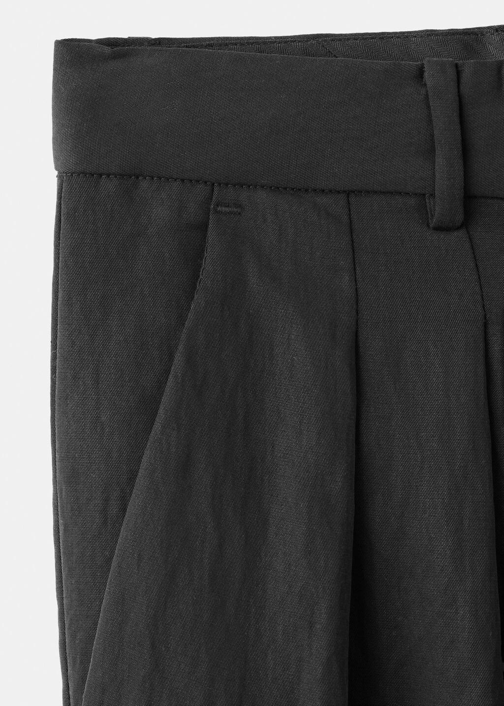 Black Straight-Fit Lyocell Trousers, Black, large image number 1