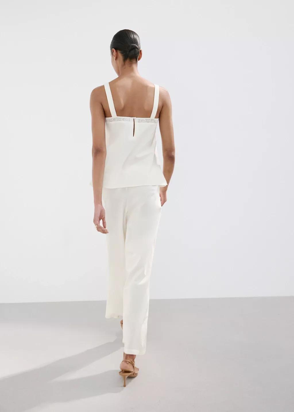 White Embroidered Broderie Anglaise Top, 0201_02, large image number 2