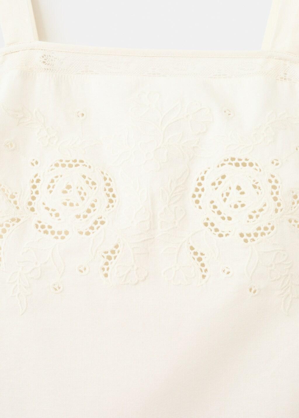 White Embroidered Broderie Anglaise Top, 0201_02, large image number 5