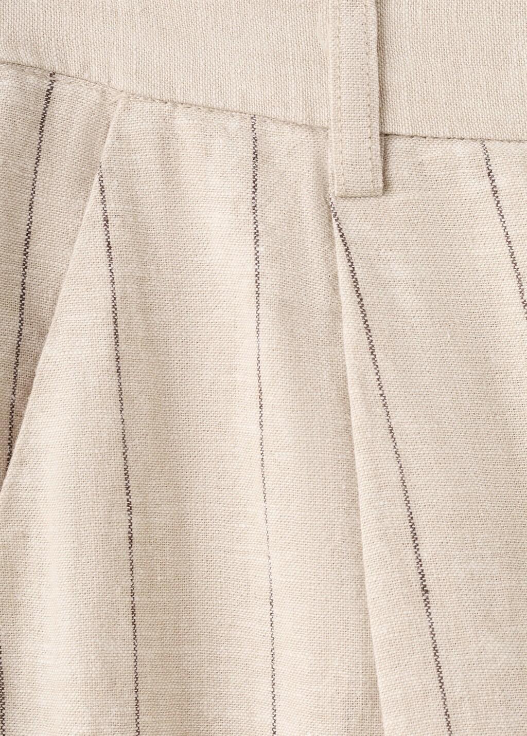 Brown Pinstripe Linen Trousers, 0201_30, large image number 5