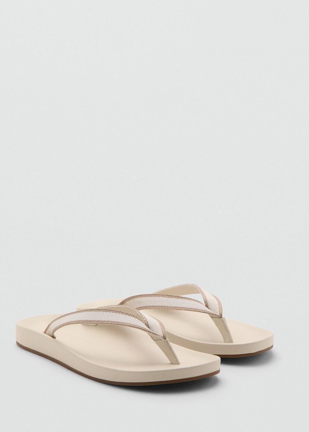 White Strappy Beach Sandals, 0201_01, large image number 0