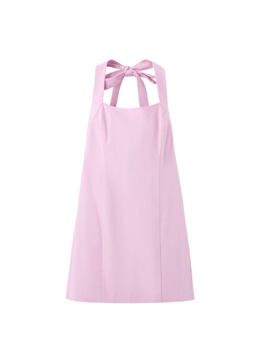Purple Lt Pastel Short Halter-Neck Dress, 0201_68, large image number 5