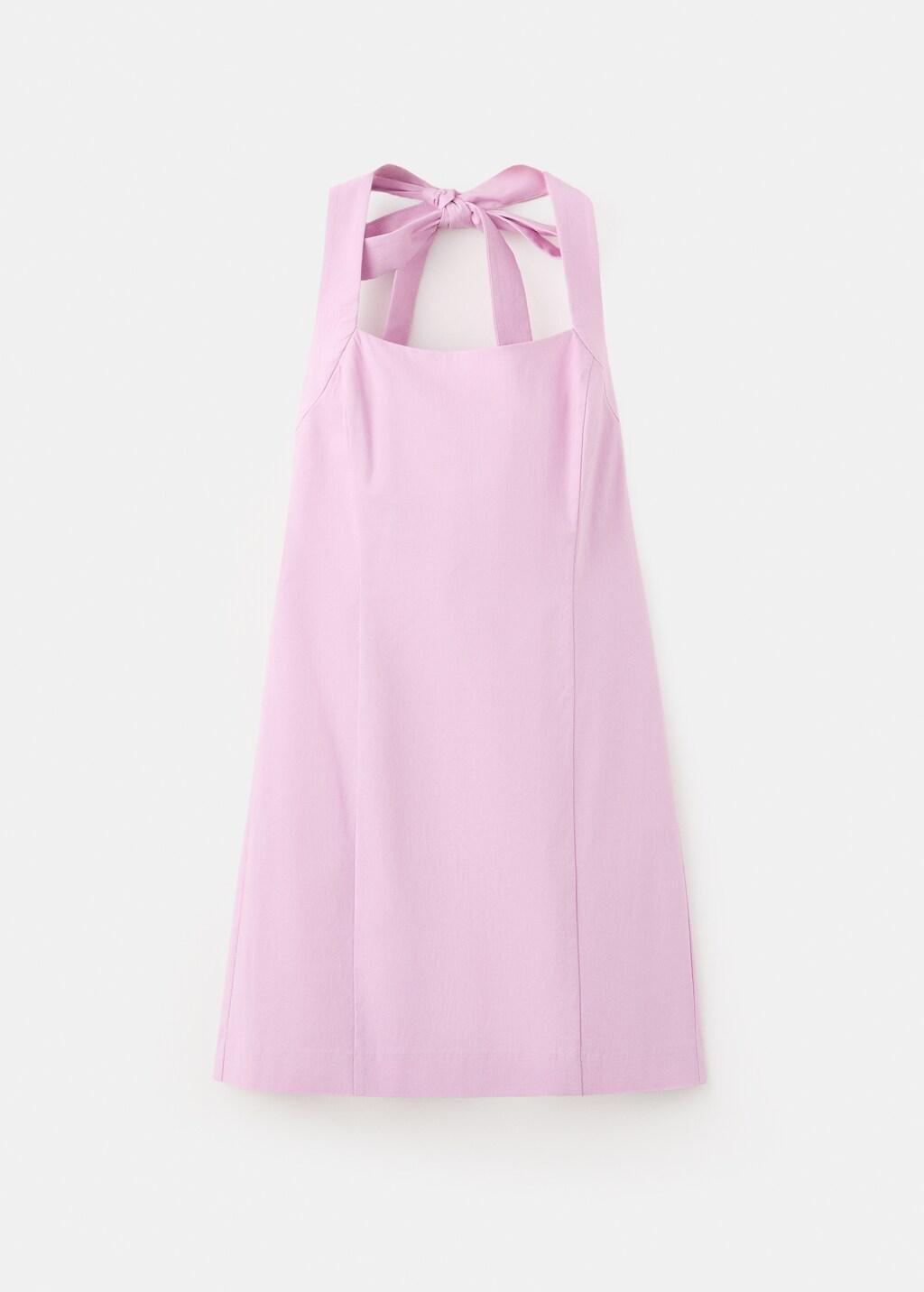 Purple Lt Pastel Short Halter-Neck Dress, 0201_68, large image number 6