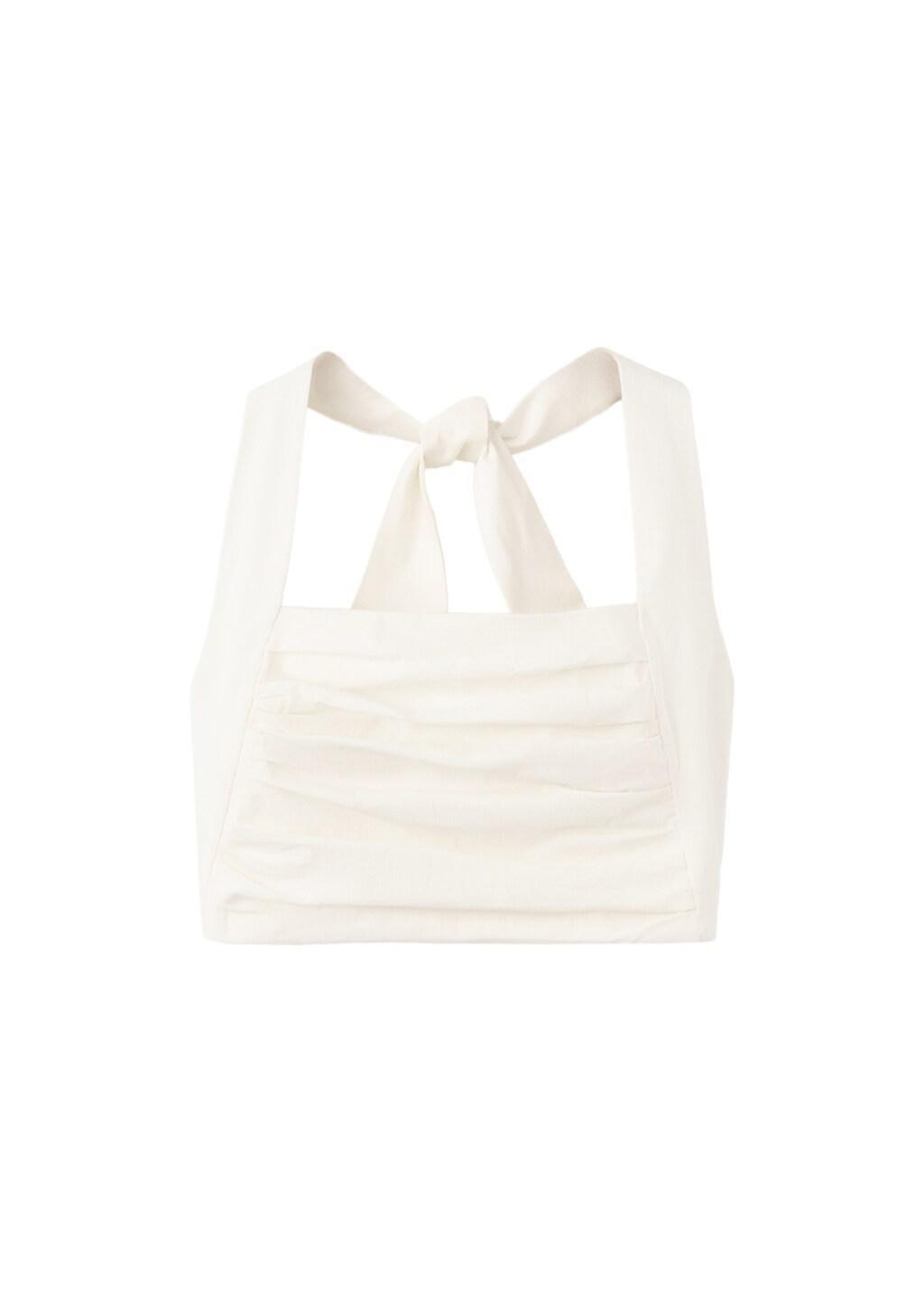 White Crop Top Halter Neck, 0201_01, large image number 6
