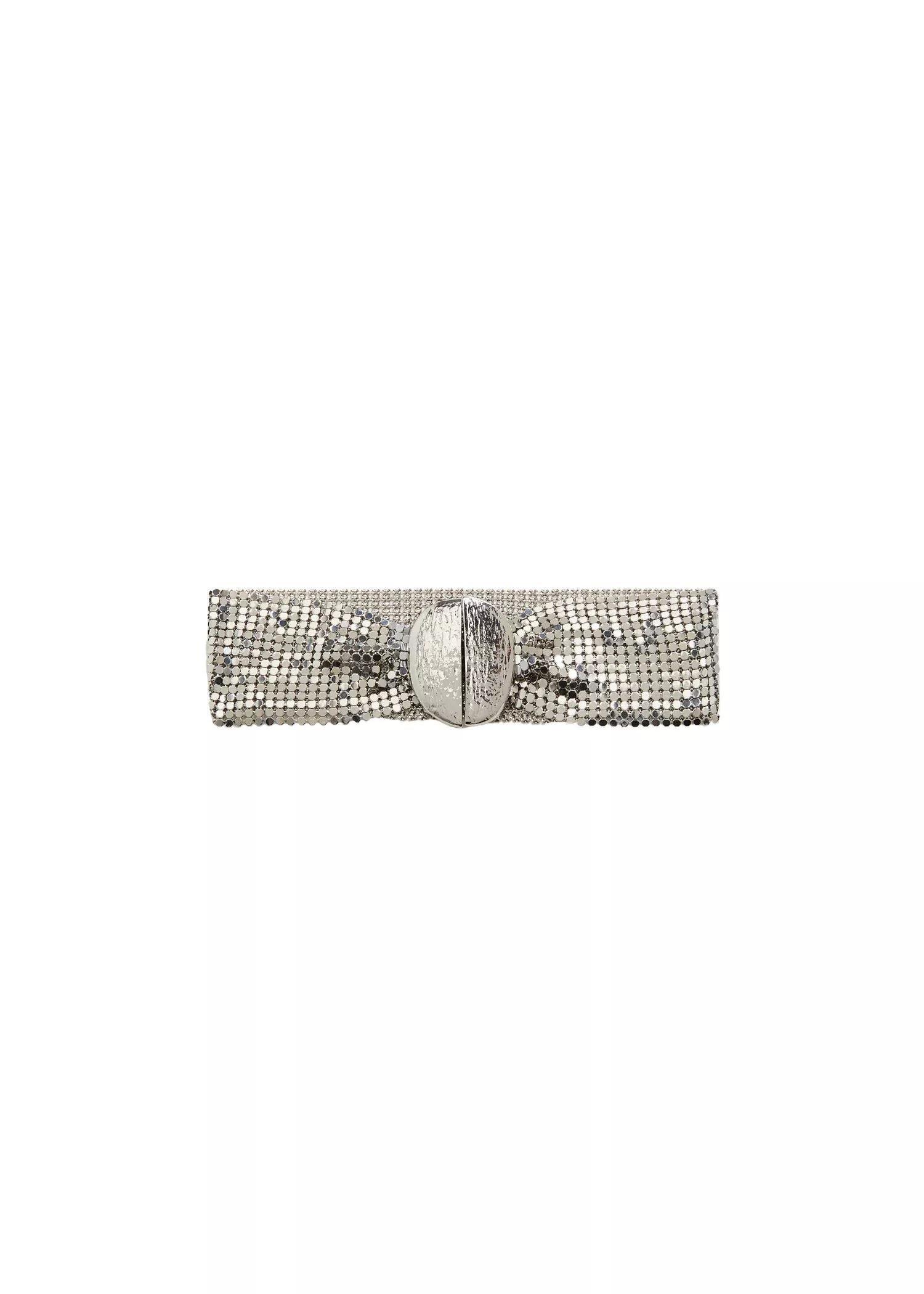 Silver Glitter Choker Necklace, Women, , large image number 0