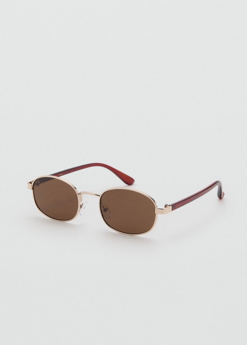 Gold Metallic Frame Sunglasses, Gold, large image number 1