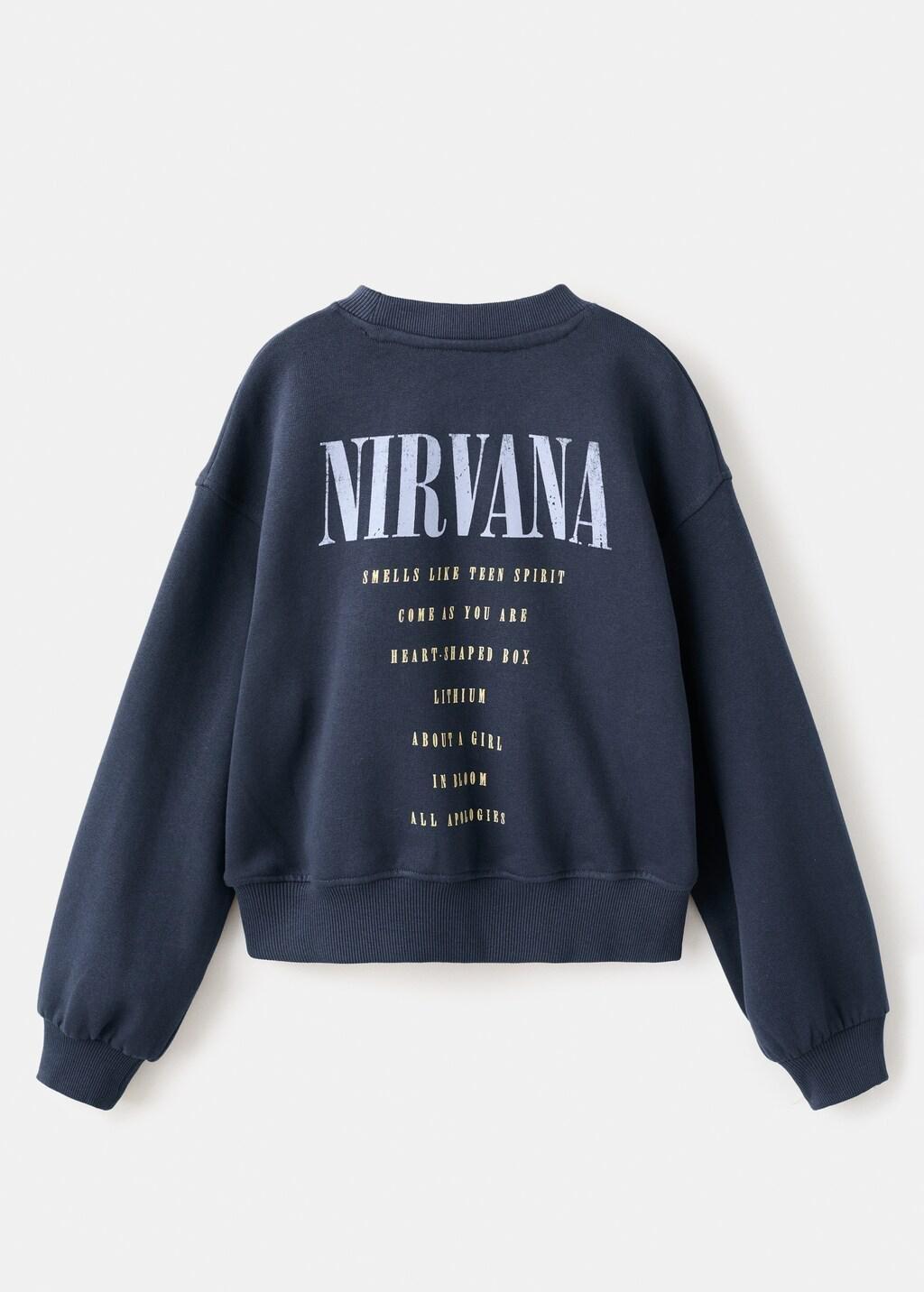 Navy Nirvana Sweatshirt, Kids Girls, Navy, medium