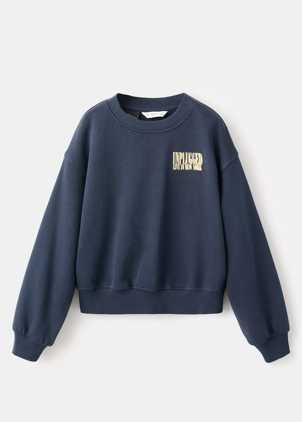 Navy Nirvana Sweatshirt, Kids Girls, Navy, large image number 4