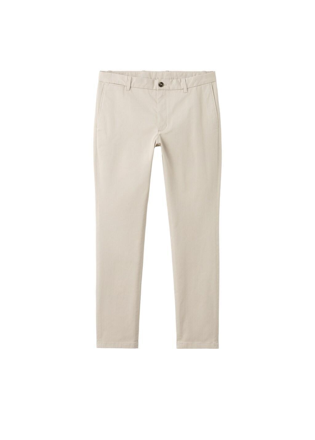 Brown Barna Slim-Fit Twill Chino Trousers, Light Pastel Brown, large image number 7