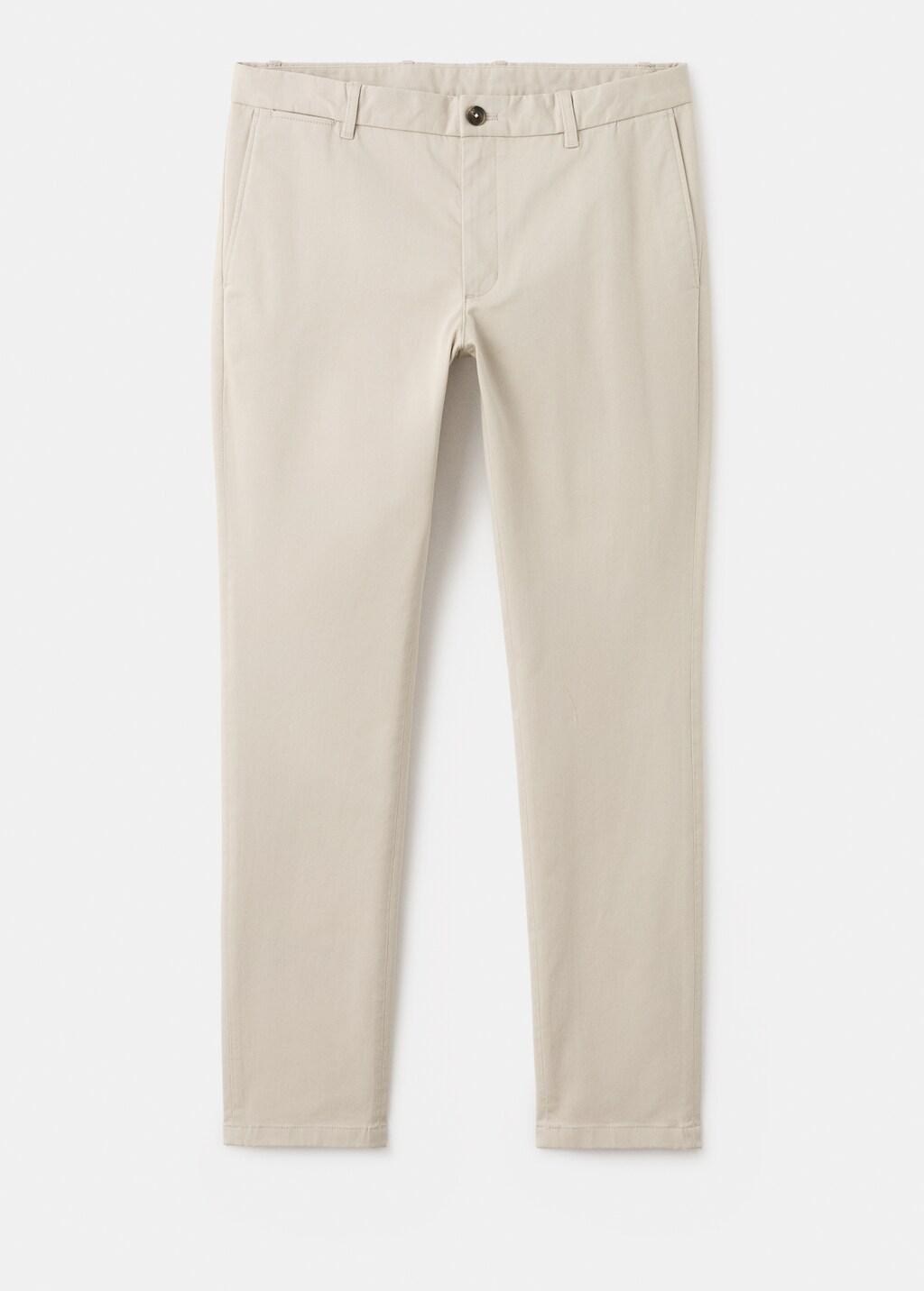 Brown Barna Slim-Fit Twill Chino Trousers, Light Pastel Brown, large image number 8