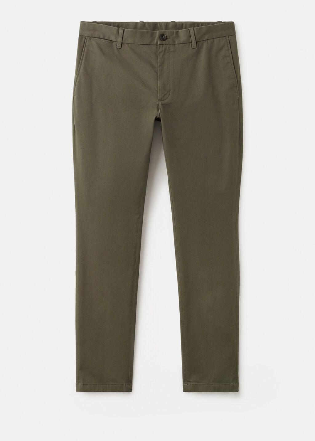 Khaki Barna Slim-Fit Twill Chino Trousers, Beige - Khaki, large image number 8
