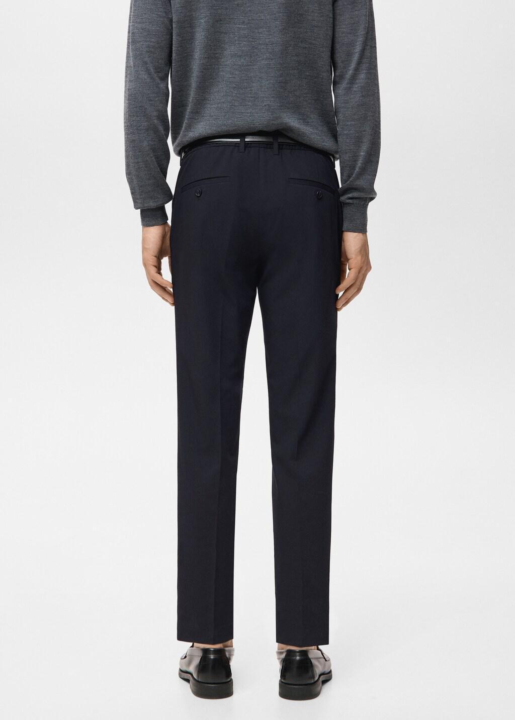 Navy Barna Slim-Fit Twill Chino Trousers, Navy, large image number 2