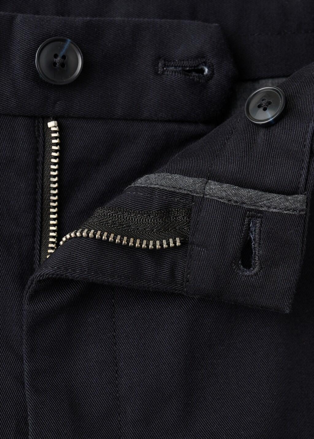 Navy Barna Slim-Fit Twill Chino Trousers, Navy, large image number 5