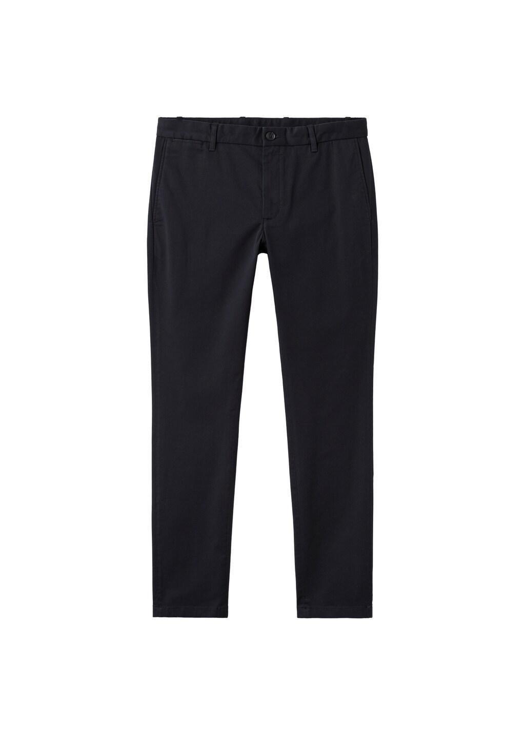 Navy Barna Slim-Fit Twill Chino Trousers, Navy, large image number 7