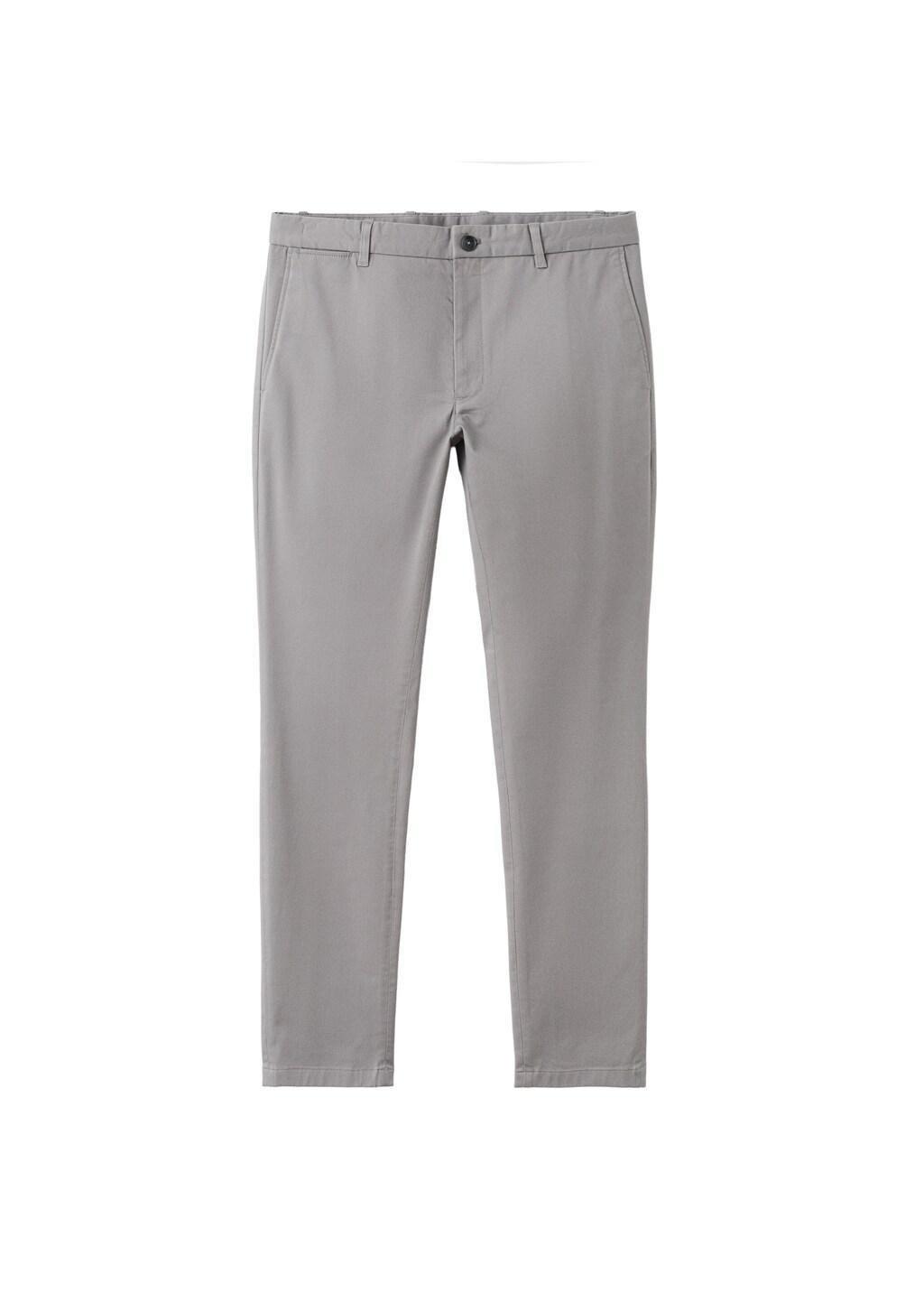 Grey Barna Slim-Fit Twill Chino Trousers, Light Pastel Grey, large image number 7