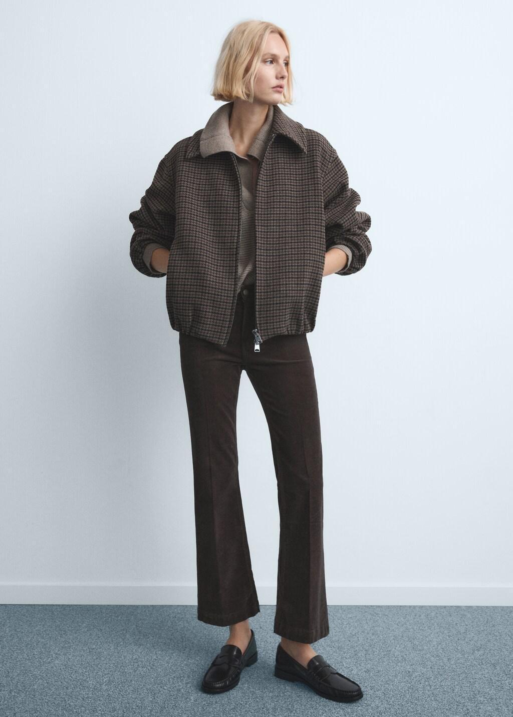 Brown Corduroy Flared Jeans, Dark Brown, large image number 0