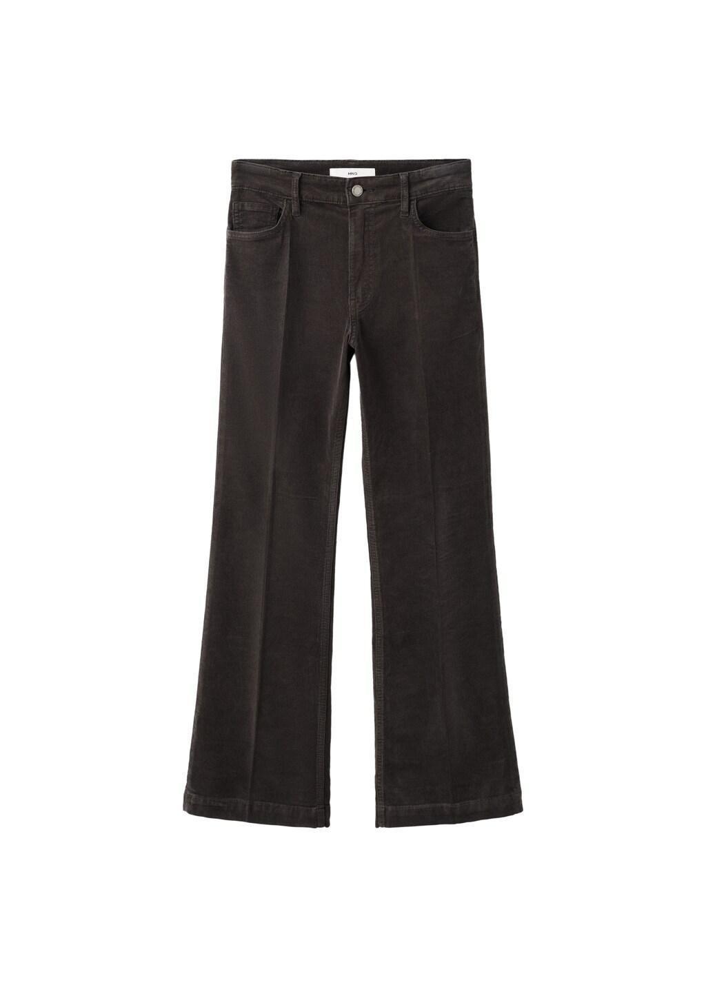 Brown Corduroy Flared Jeans, Dark Brown, large image number 7