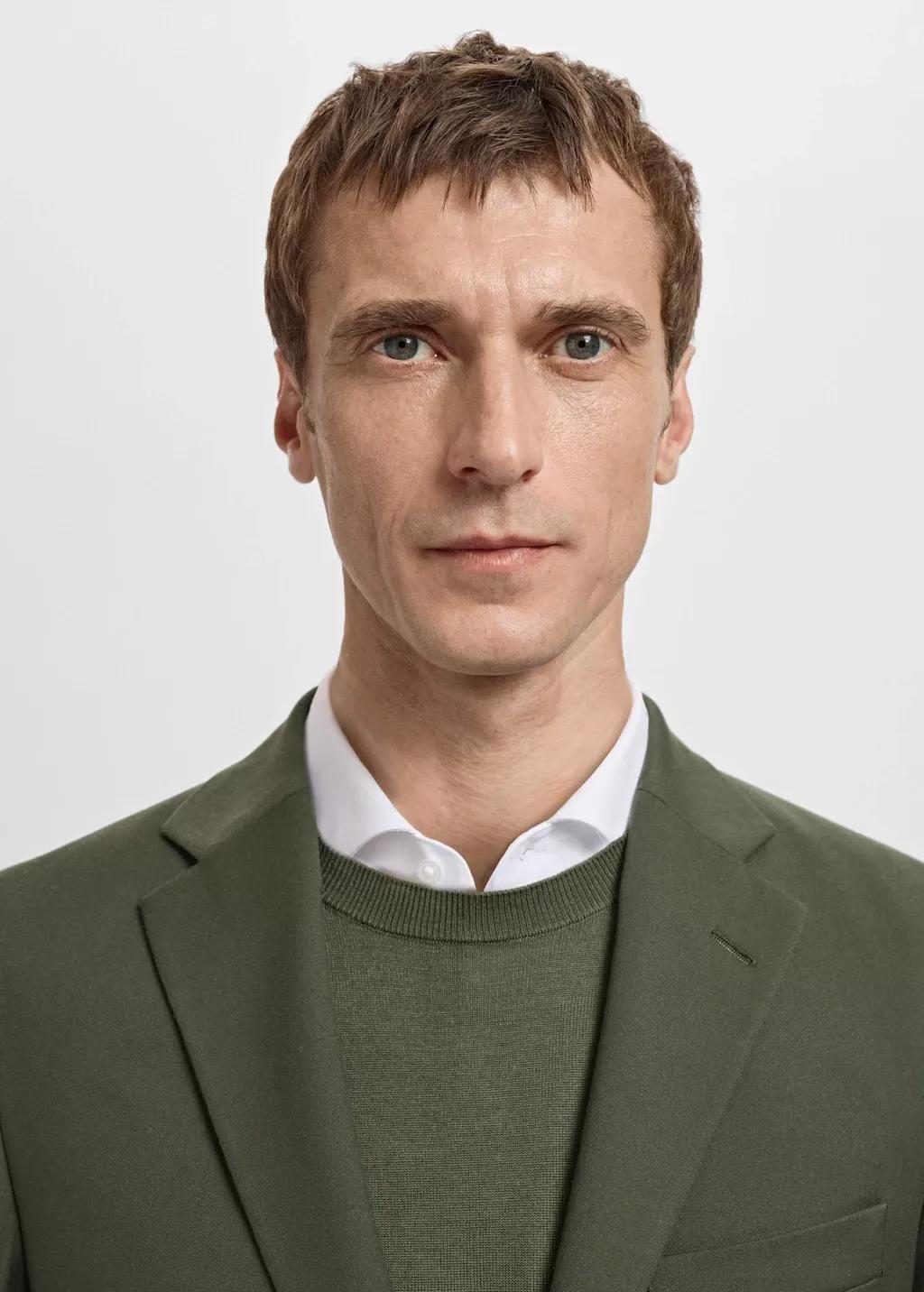 Khaki Milan Slim-Fit Suit Jacket, Beige - Khaki, large image number 4