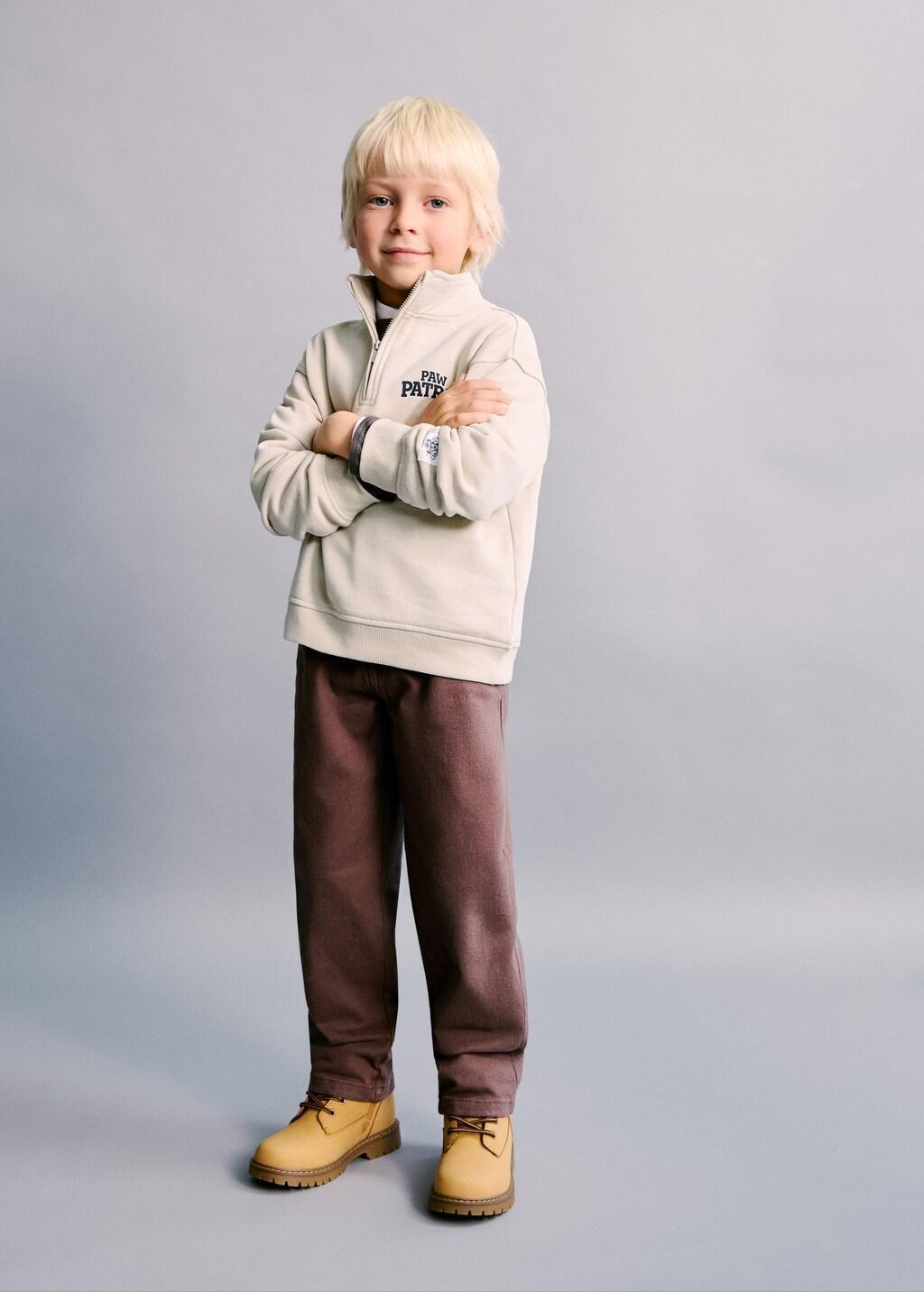 Brown Paw Patrol Sweatshirt, Kids Unisex, Light Pastel Brown, medium