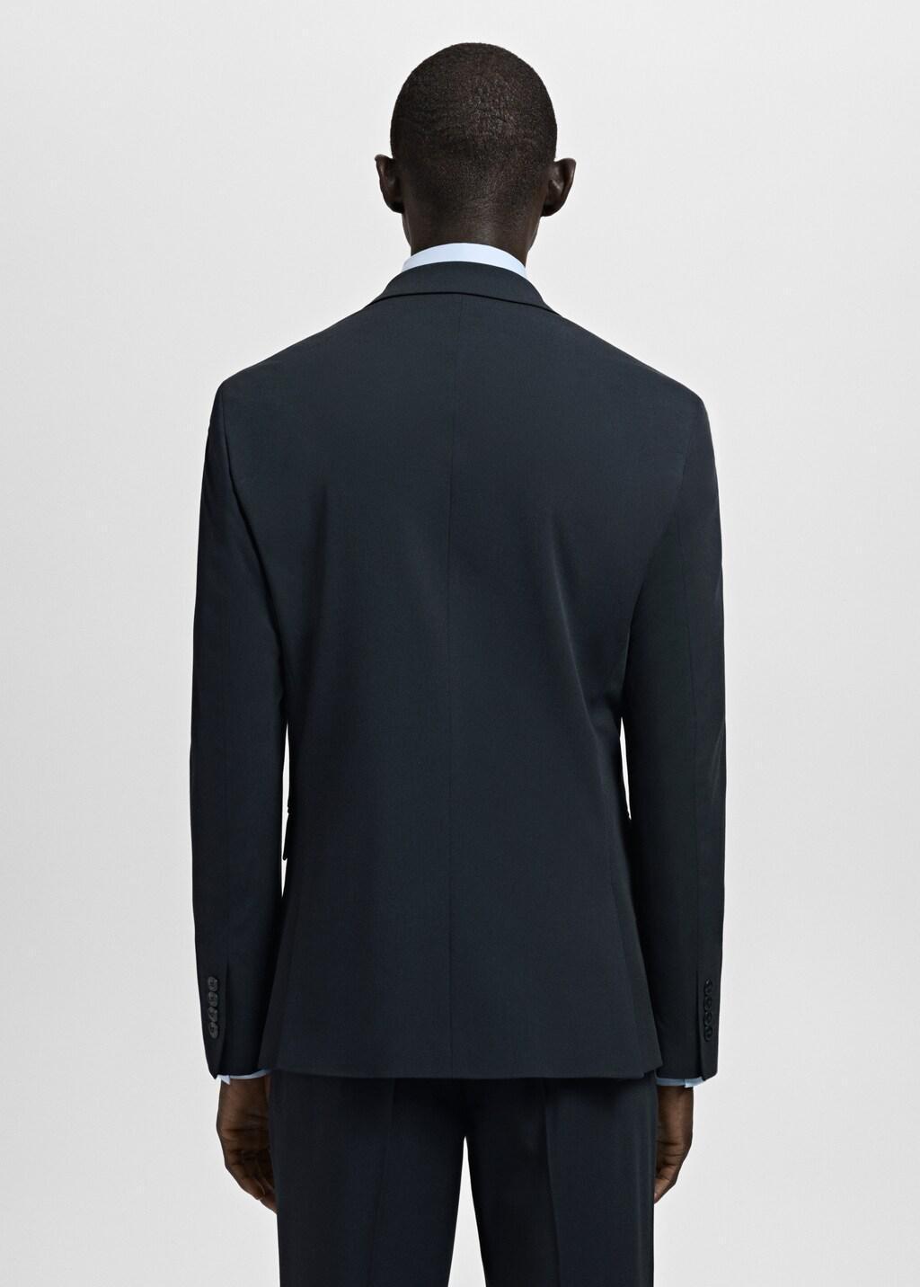 Navy Super Slim-Fit Suit Jacket In Stretch Fabric, Navy, large image number 2