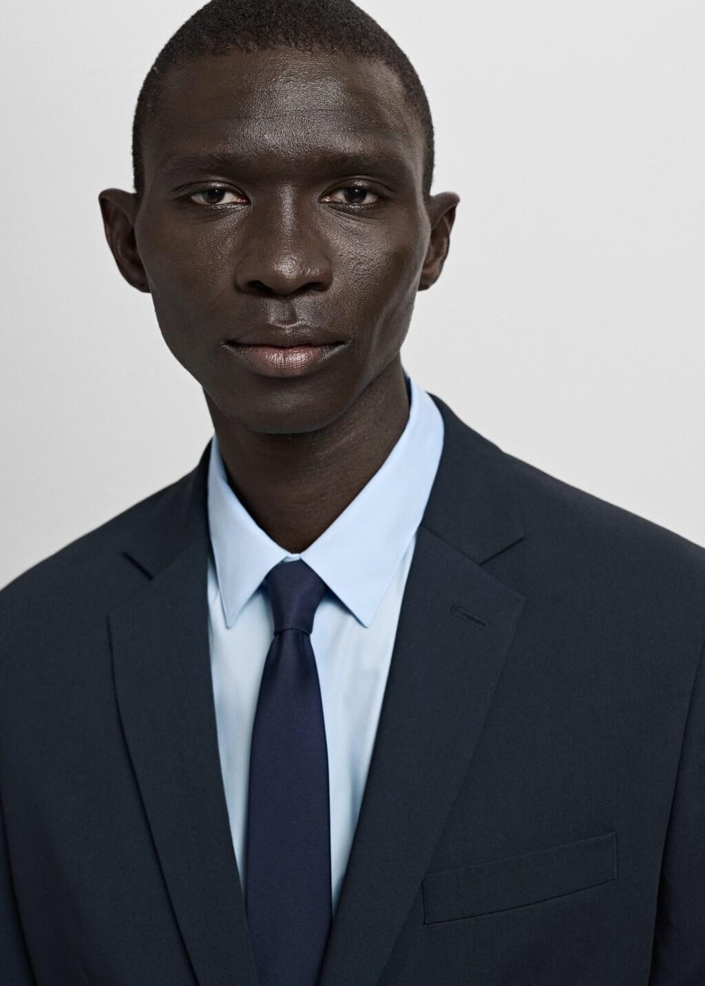 Navy Super Slim-Fit Suit Jacket In Stretch Fabric, Navy, large image number 4