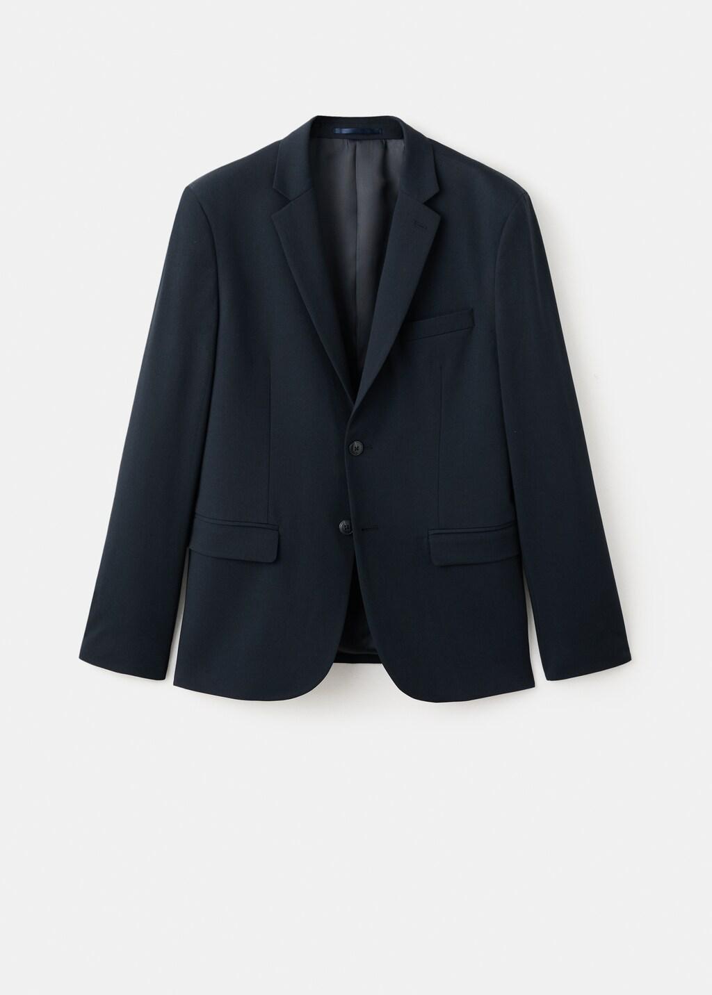 Navy Super Slim-Fit Suit Jacket In Stretch Fabric, Navy, large image number 8